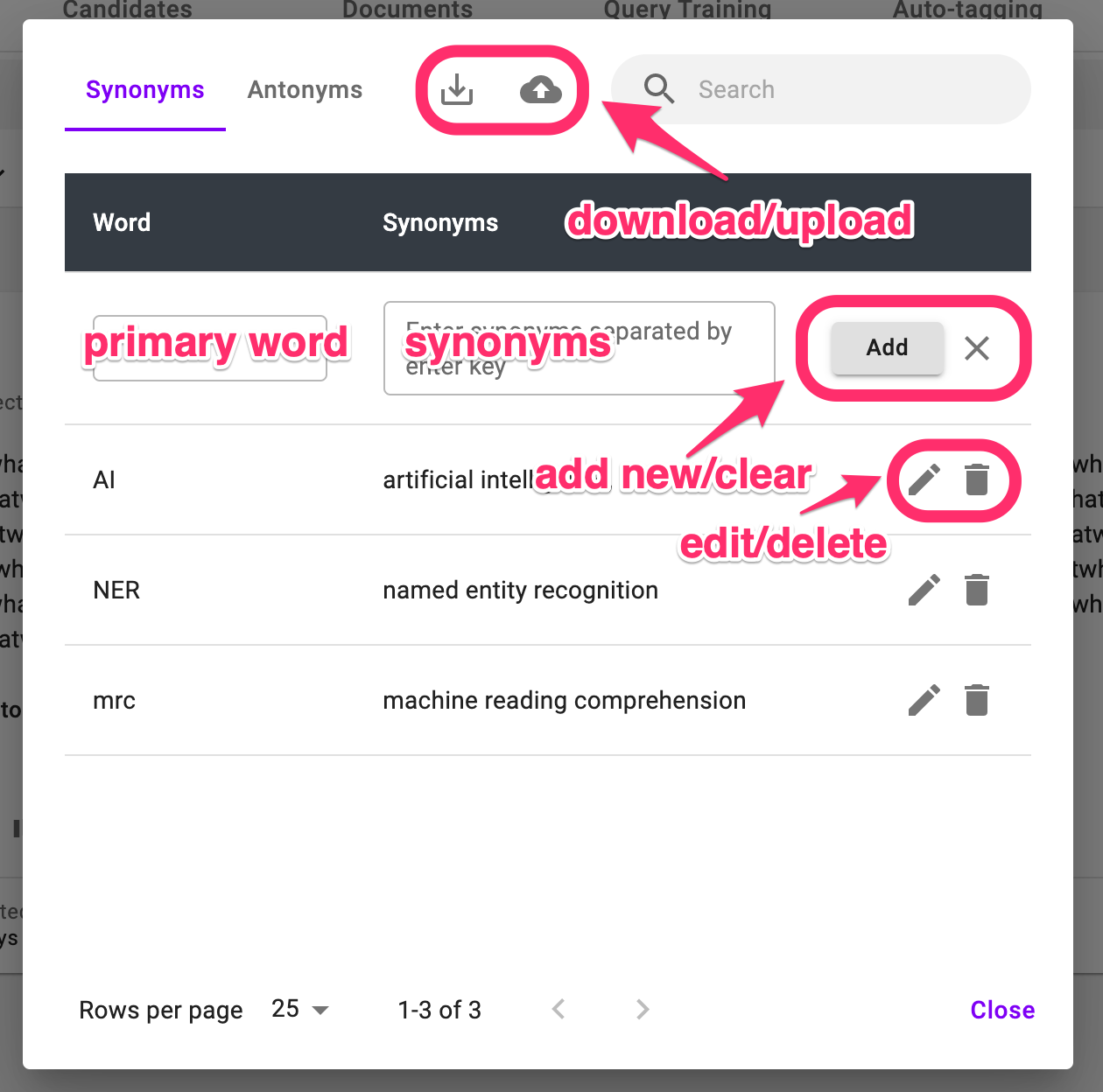 Alli User Guide - Synonym & Antonym Dictionary